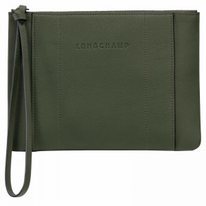 Longchamp 3D Erkek Kese Çanta Haki Türkiye | 30032HCV292-