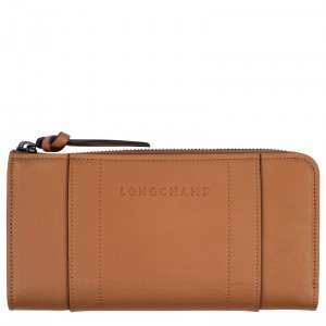 Longchamp 3D Zip around Erkek Cüzdan Bej Rengi Türkiye | L3418HCV016-