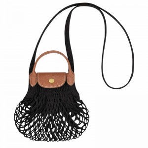 Longchamp Le Pliage Filet XS Kadın Omuz Çantası Siyah Türkiye | 10139HVH001