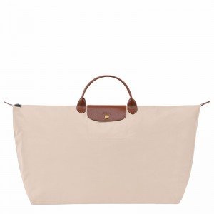 Longchamp Le Pliage Original M Erkek Seyahat Çantası Beyaz Türkiye | L1625089P71-