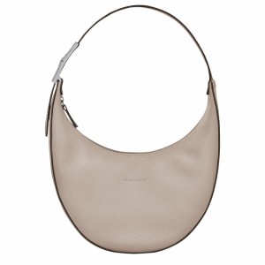 Longchamp Le Roseau Essential M Kadın Hobo Çanta Gri Türkiye | 10218968266