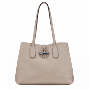 Longchamp Le Roseau Essential M Kadın Tote Çanta Gri Türkiye | 10183968266