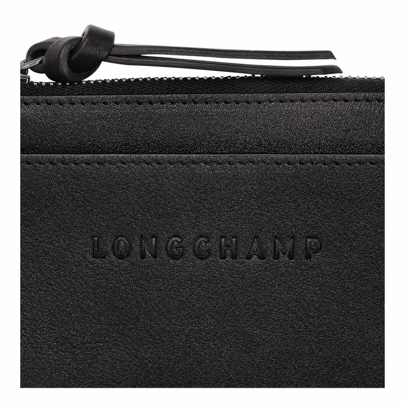 Longchamp 3D Erkek Kartlık Siyah Türkiye | 30034HCV001-