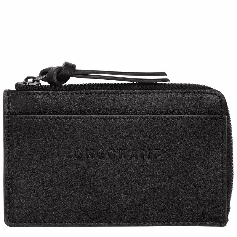 Longchamp 3D Erkek Kartlık Siyah Türkiye | 30034HCV001-