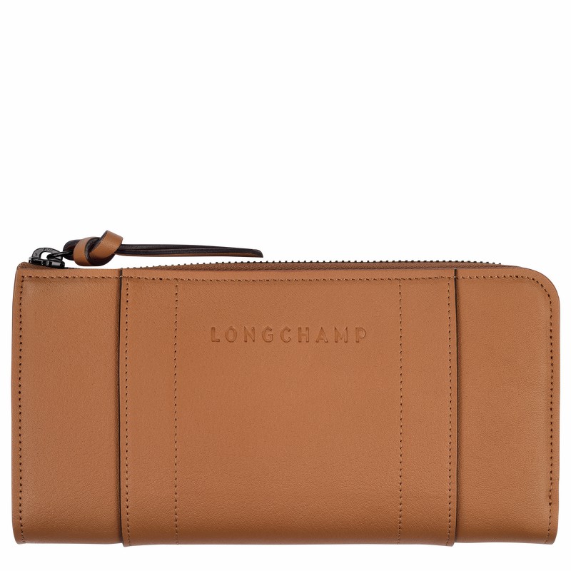 Longchamp 3D Zip around Kadın Cüzdan Bej Rengi Türkiye | L3418HCV016