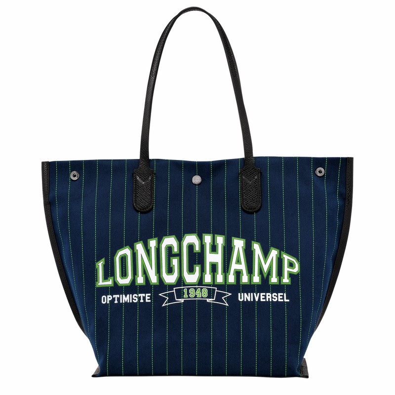 Longchamp Essential Kadın Tote Çanta Lacivert Türkiye | 10090HFD006