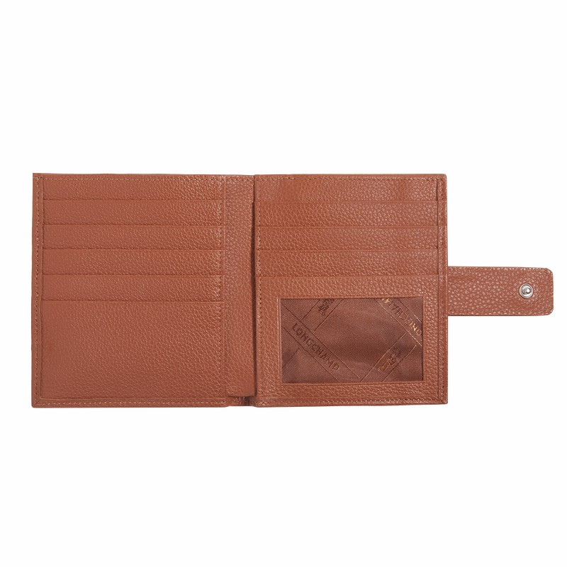 Longchamp Le FOULONNÉ Compact Kadın Cüzdan Caramel Türkiye | L4961021121