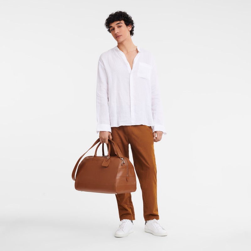 Longchamp Le FOULONNÉ M Erkek Seyahat Çantası Caramel Türkiye | L1302021F72-