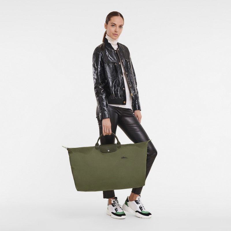 Longchamp Le Pliage Green M Erkek Seyahat Çantası Yeşil Türkiye | L1625919479-