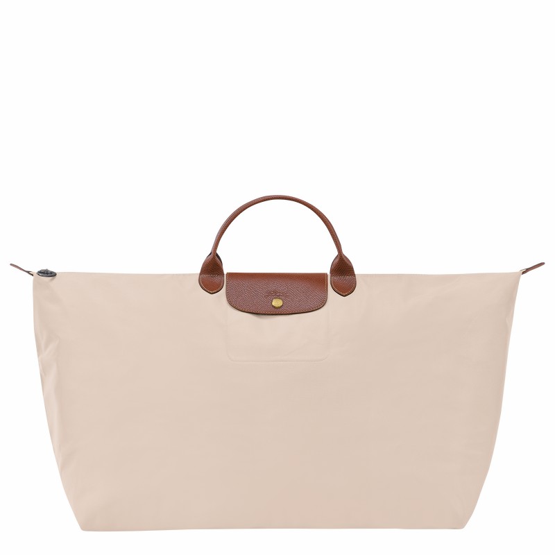 Longchamp Le Pliage Original M Erkek Seyahat Çantası Beyaz Türkiye | L1625089P71-