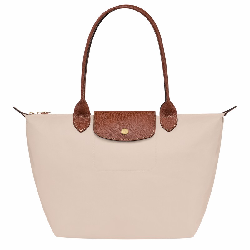 Longchamp Le Pliage Original M Kadın Tote Çanta Beyaz Türkiye | L2605089P71