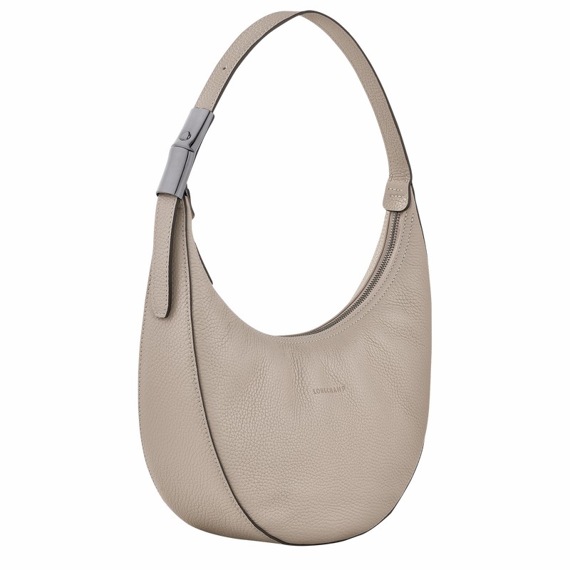 Longchamp Le Roseau Essential M Kadın Hobo Çanta Gri Türkiye | 10218968266