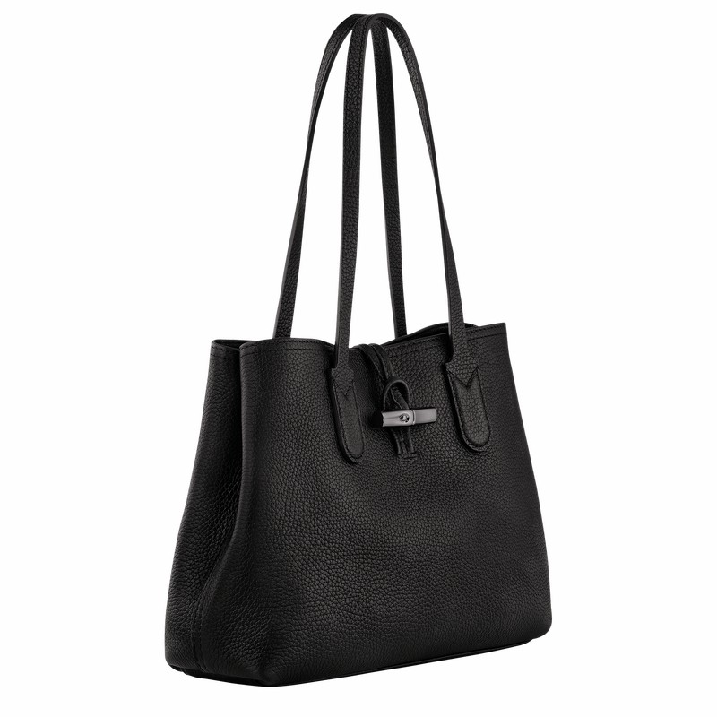 Longchamp Le Roseau Essential M Kadın Tote Çanta Siyah Türkiye | 10183968001