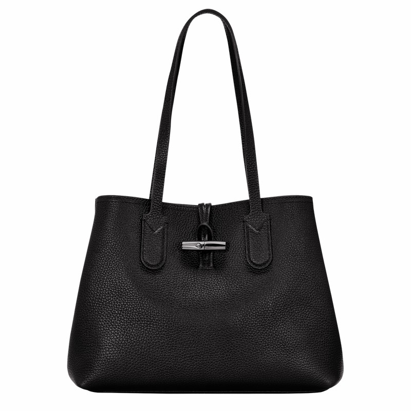 Longchamp Le Roseau Essential M Kadın Tote Çanta Siyah Türkiye | 10183968001