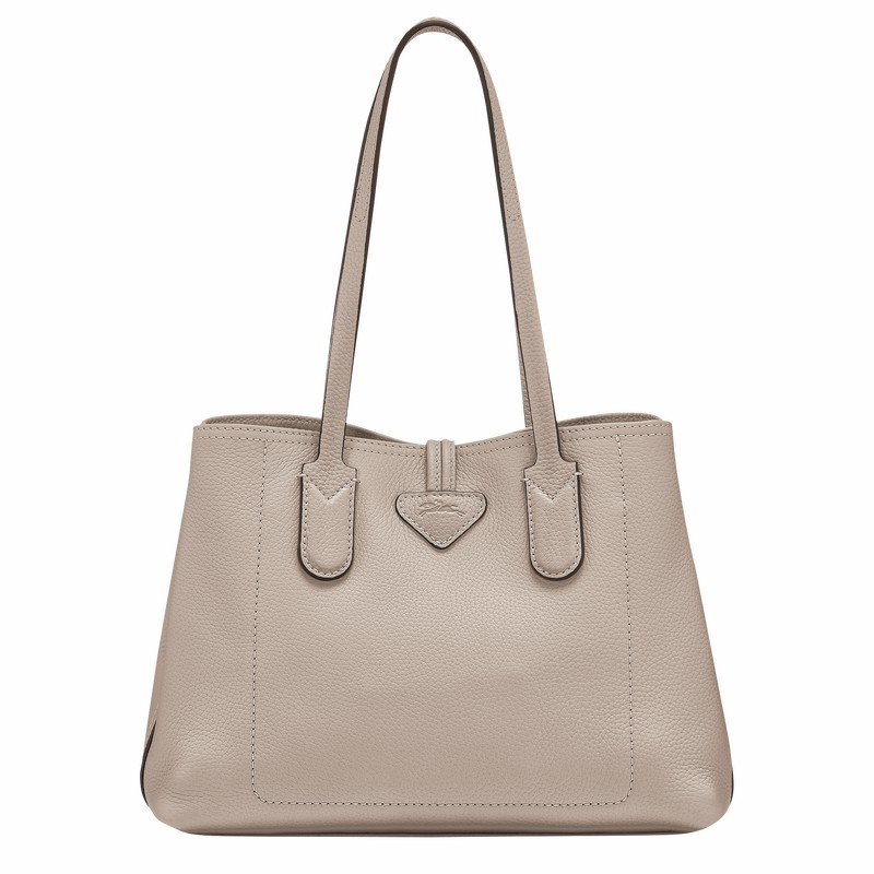 Longchamp Le Roseau Essential M Kadın Tote Çanta Gri Türkiye | 10183968266