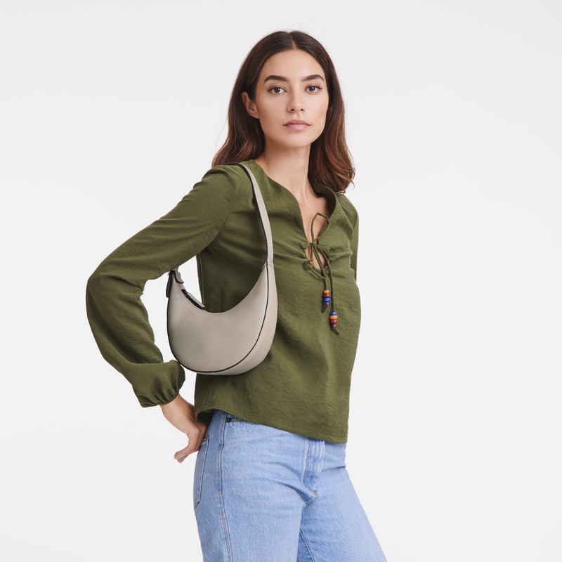 Longchamp Le Roseau Essential S Kadın Hobo Çanta Gri Türkiye | 10217968266