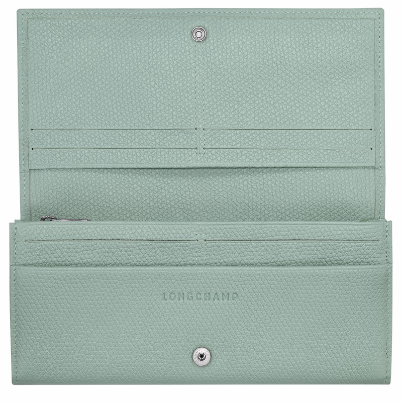 Longchamp Le Roseau Flap Kadın Cüzdan Celadon Türkiye | L3044HFP282