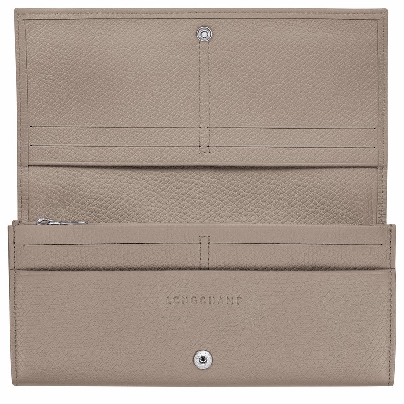 Longchamp Le Roseau Flap Kadın Cüzdan Gri Türkiye | L3044HFP266