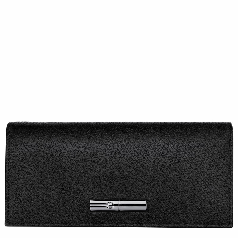 Longchamp Le Roseau Flap Kadın Cüzdan Siyah Türkiye | L3044HFP001