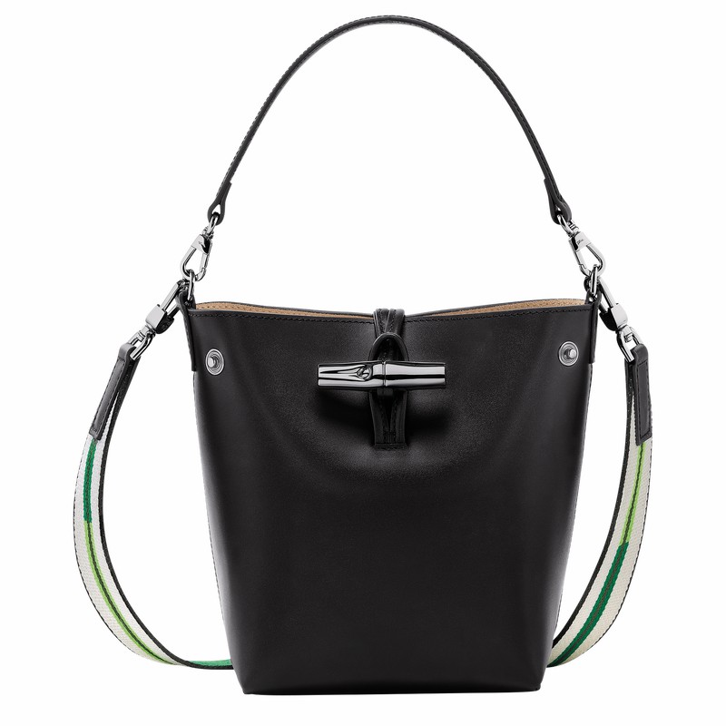 Longchamp Le Roseau XS Kadın Kova Çanta Siyah Türkiye | 10229HCN001